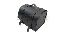 For Royal Enfield Super Meteor 650 Top Luggage Leather Bag Black - SPAREZO